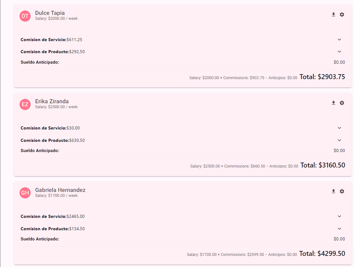 Vista de Finanzas en Marduko